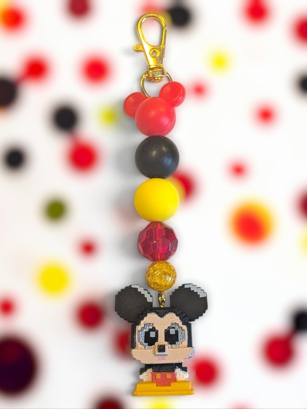 Handmade Pixel Mickey Bag Charm/ Keychain